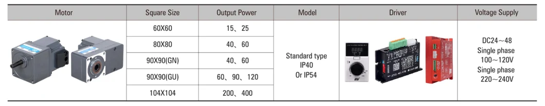 ZD 60mm 80mm 90mm 104mm 24V 48V 110V 220V 15W-750W High Performance Electric BLDC Brushless DC Gear Motor With Speed Controller